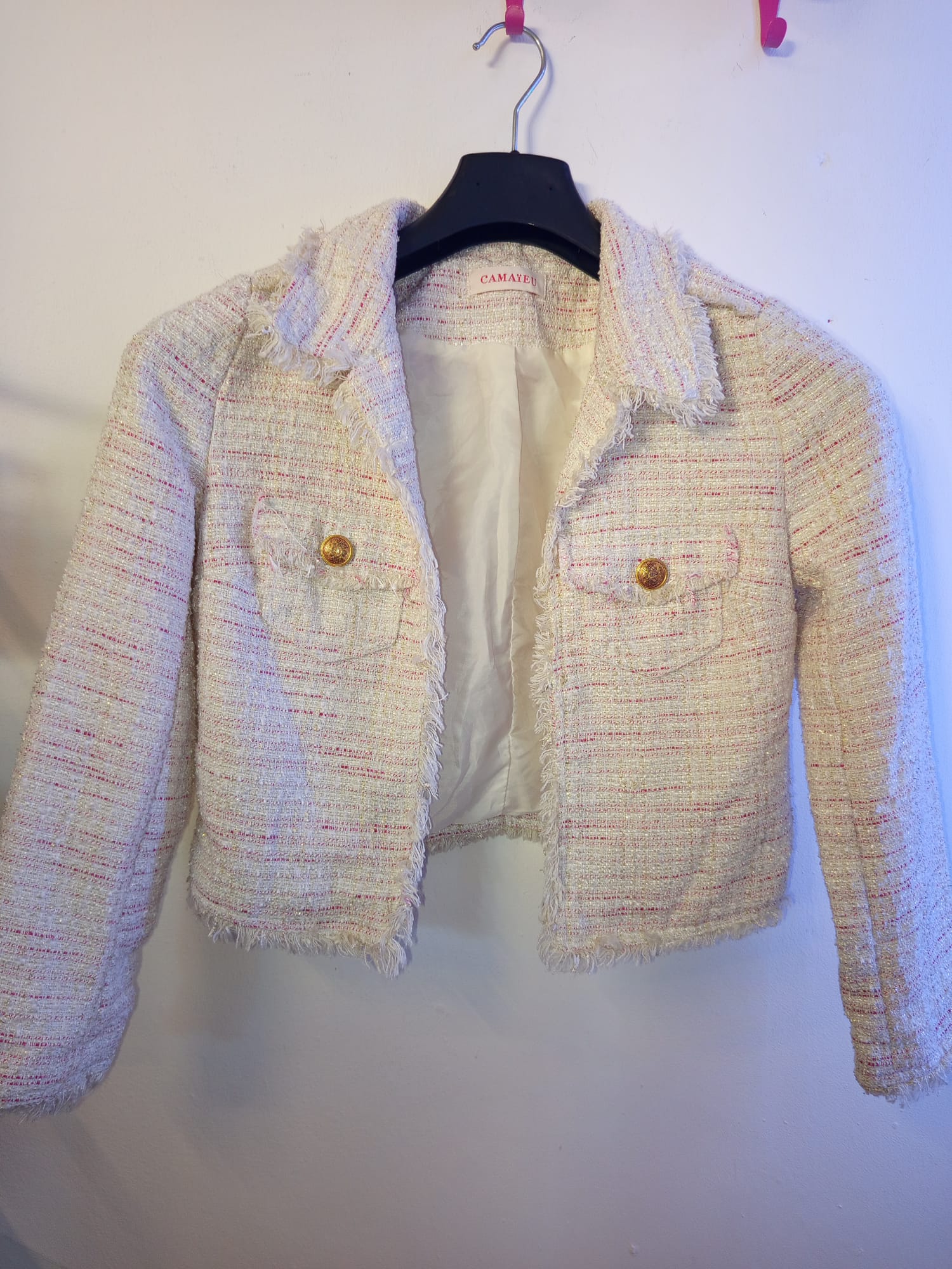 Giacca bianca e rosa Camaieu