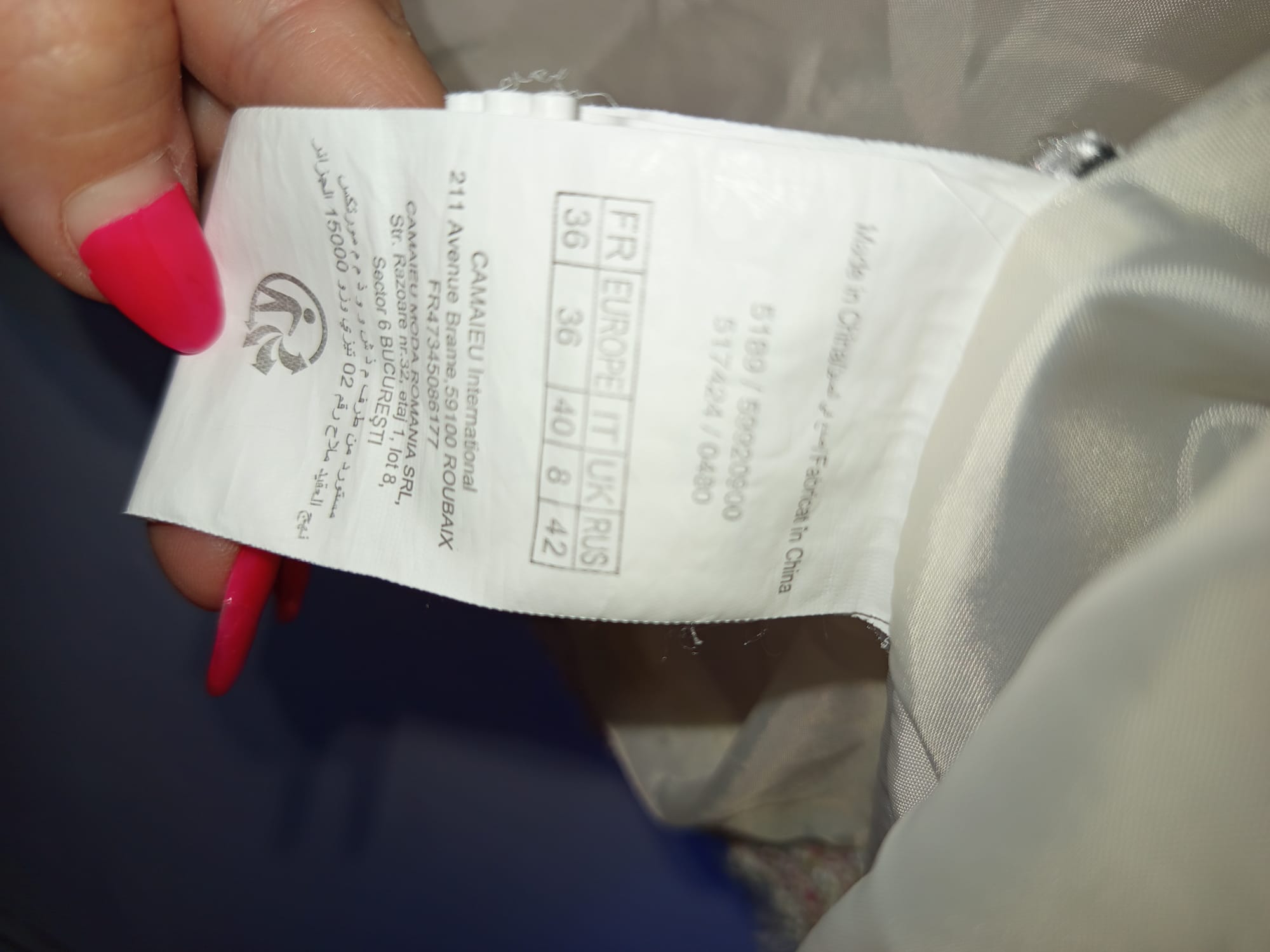 Giacca bianca e rosa Camaieu - immagine 6