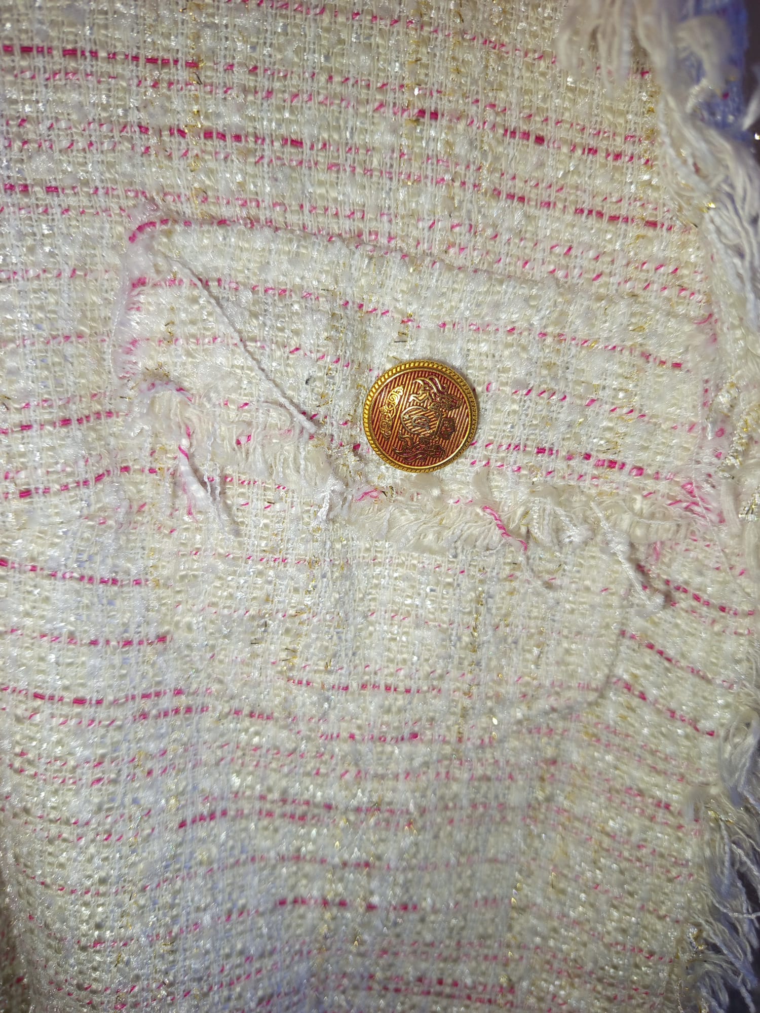 Giacca bianca e rosa Camaieu - immagine 4