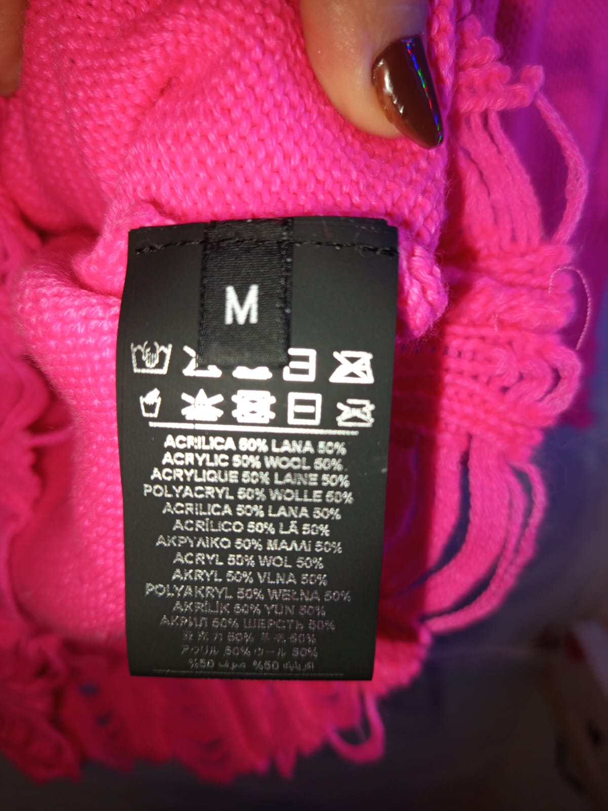 Maglione lungo fucsia Marco Bologna - immagine 3