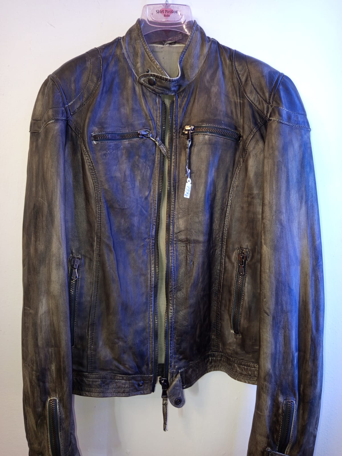 Giubbotto in pelle sfumato