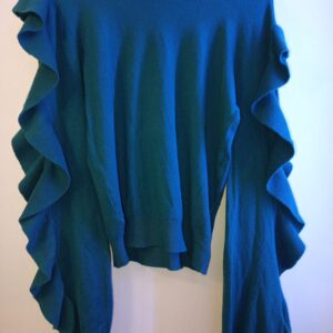 Maglioncino petrolio con maniche volant