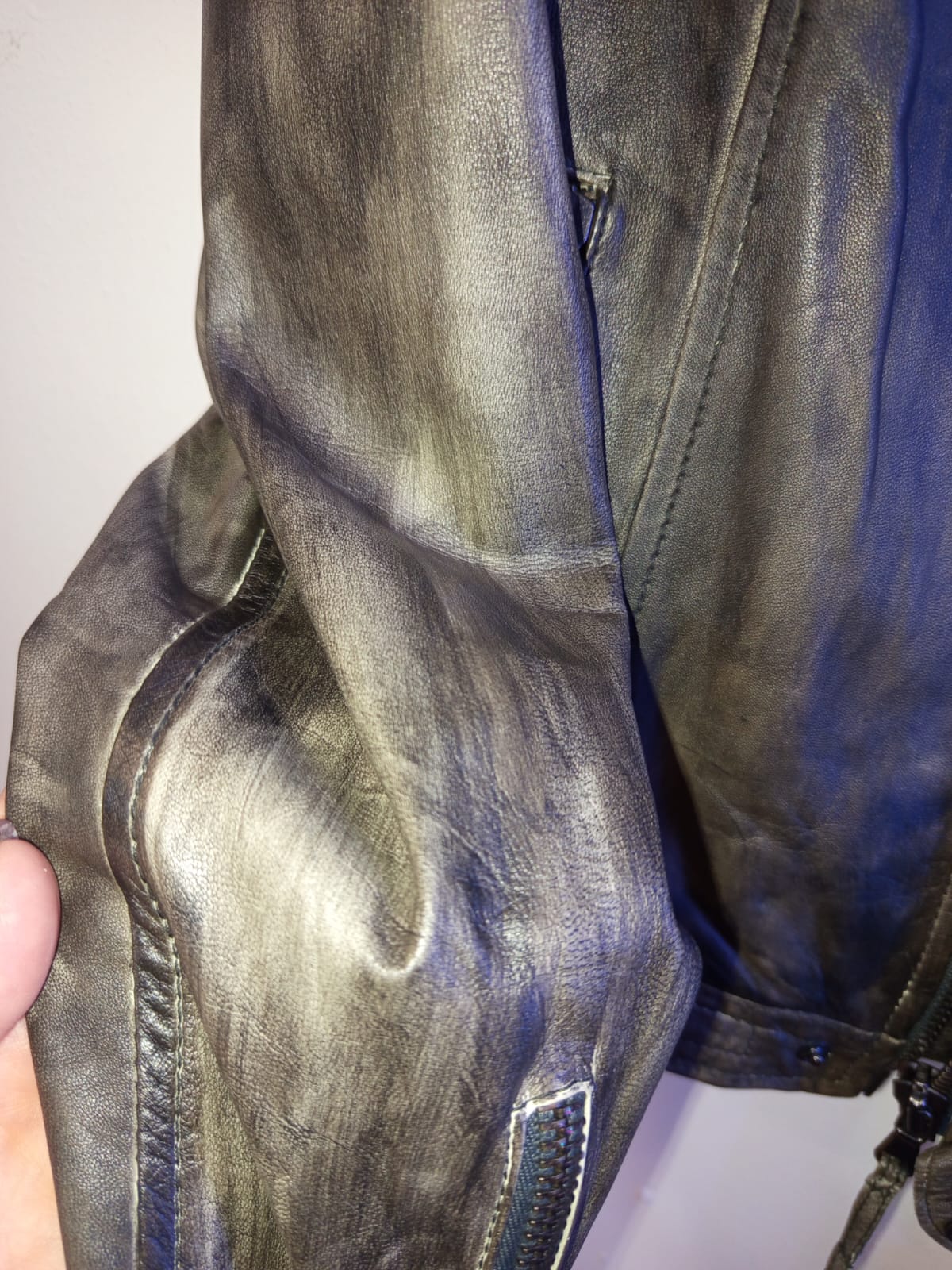 Giubbotto in pelle sfumato - immagine 2